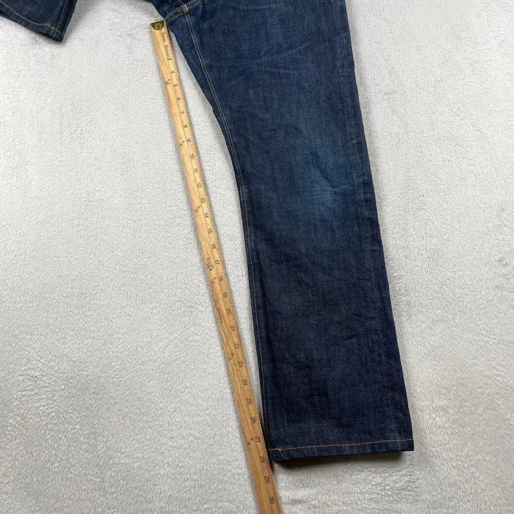 Bob Dong Selvedge Denim Jeans Mens 29x28 Straight Leg 15 Oz Blue Dark Wash